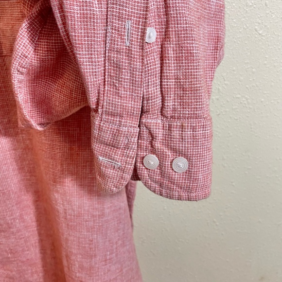 RY Casuals Size XLT Red/Rust Linen Cotton Button Shirt Convertible Sleeve - Picture 7 of 8